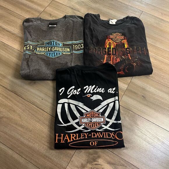 Lot of 3 Harley Davidson Motorcycle Casual Shirts Men‎ Large - Picture 1 of 9